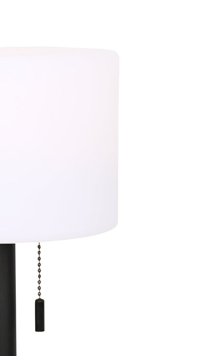 Solana 11” Modern Metal Acrylic Portable Indoor/Outdoor Table Lamp with USB Port - Black