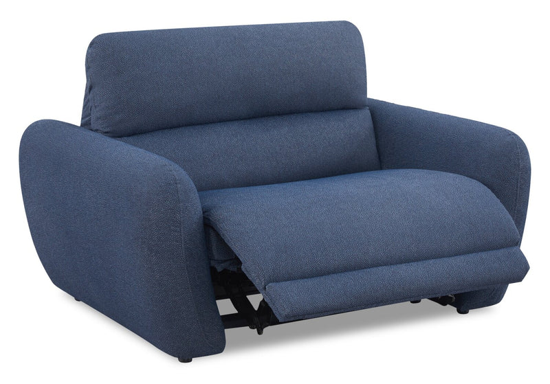 Cindy Crawford Home Kailyn 54\" Fabric Power Reclining Chair with Power Headrest - Indigo