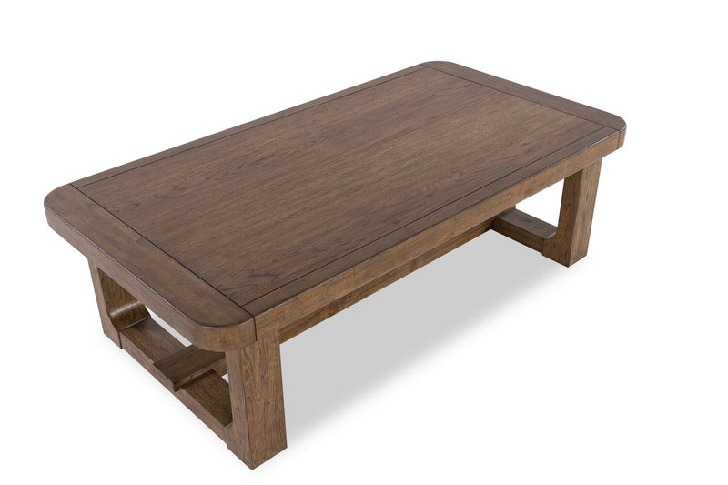 Gideon 56” Solid Wood Country-Style Coffee Table - Brown