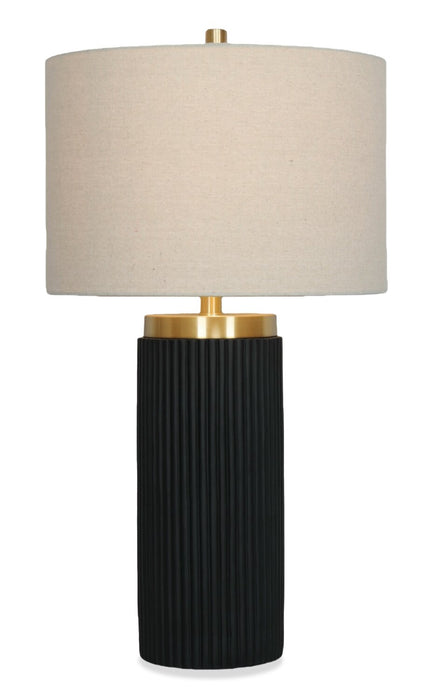 Gwen 14\" Table Lamp with Linen Shade – Black