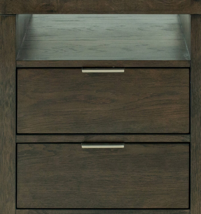 Hatfield 20” Modern Solid Wood End Table with Storage - Homestead Brown