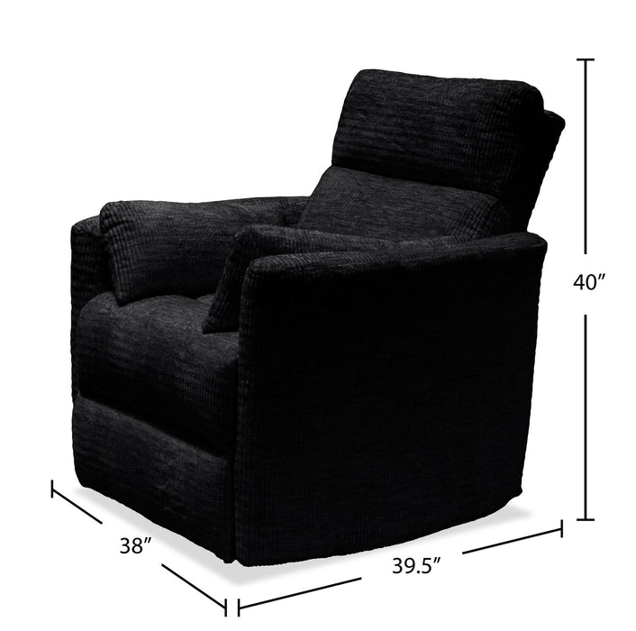Remi 38\" Fabric Swivel Glider Reclining Chair – Charcoal