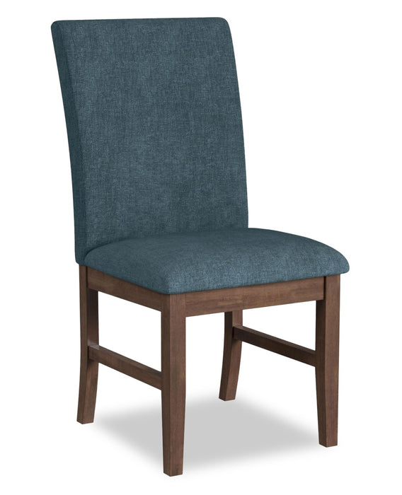 Rain 5pc Dining Set with Table & 4 Blue Chairs, 45\"W Round - Blue/Brown