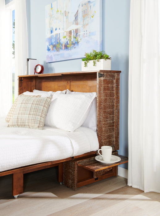 Parker Cabinet Bed, Weathered Brown - Queen Size