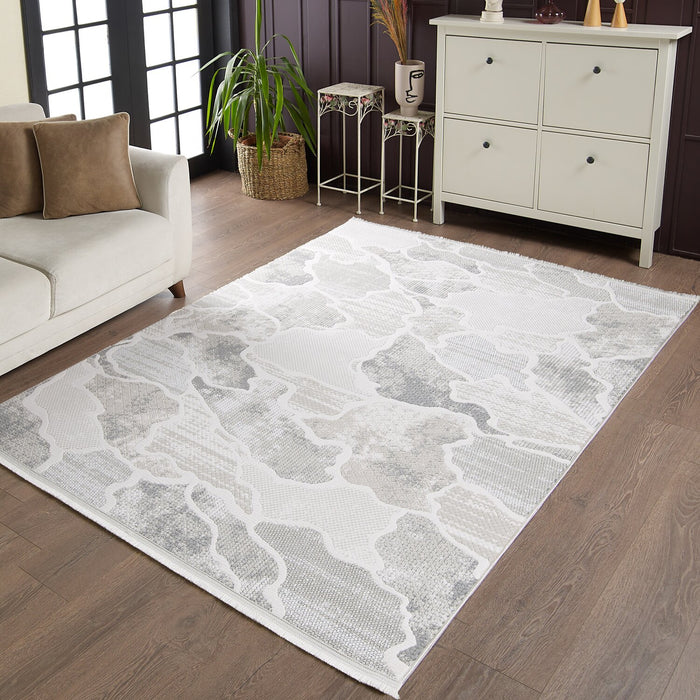 Cove Waves Grey Area Rug - 6'7\" x 9'6\"