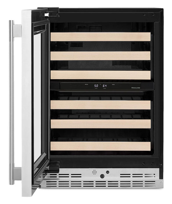 KitchenAid 24\" Undercounter Wine Cellar - PrintShield™ Stainless Steel - KUWL524SPS
