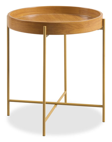 Soren 20" Accent Table - Honey Walnut 