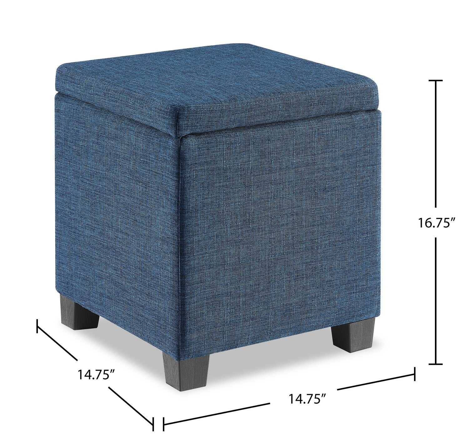 Ottawa Square Fabric Storage Ottoman Navy The Brick