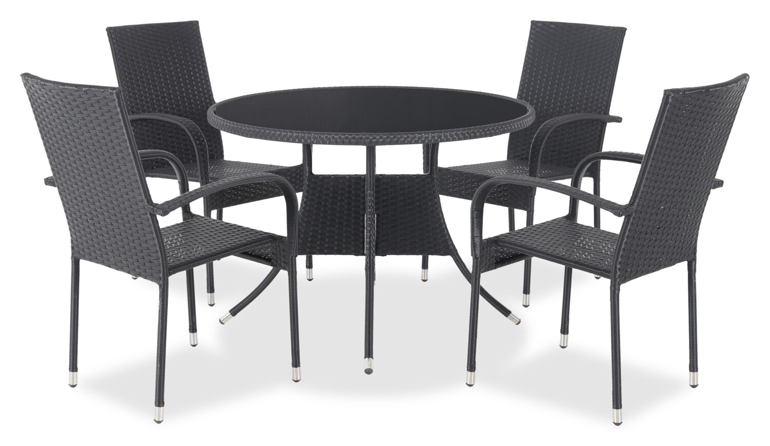 Arizona 5-Piece Outdoor Patio Set with Round Table Chairs