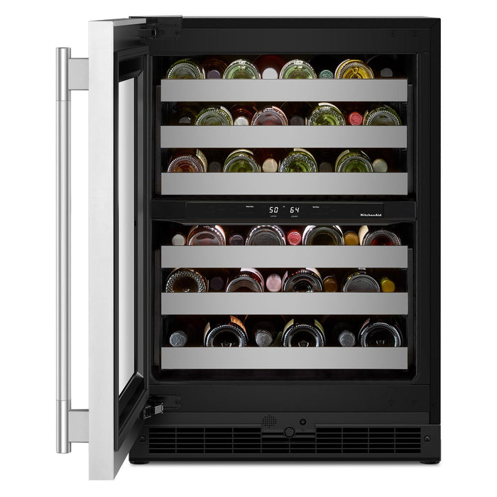 KitchenAid 24\" Undercounter Wine Cooler – Stainless Steel - KUWL324SSB