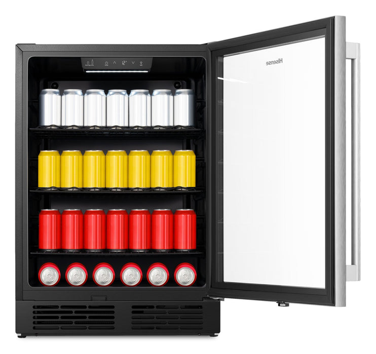 Hisense 5.4 cu. ft. 54-Bottle Hybrid Beverage and Wine Cooler with Reversible Door - Black - HWS054B1ASD