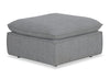 Farah 33.85\" Chenille Fabric Ottoman with Feather Down Cushion - Silver