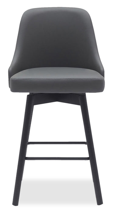 Nash Counter-Height Swivel Bar Stool - Dark Grey