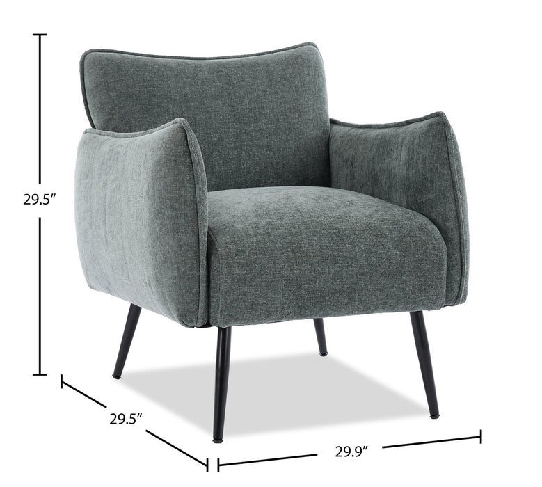 Arlo 29.5\" Linen-Look Fabric Accent Chair – Green