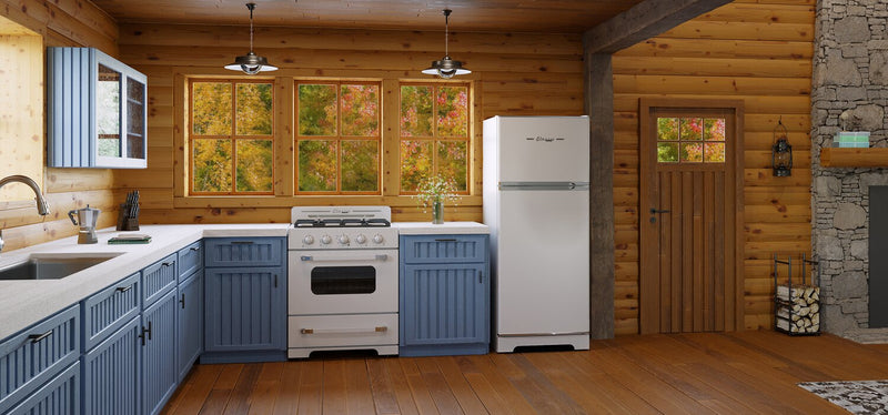 Off-Grid Classic Retro by Unique 30\" 3.9 Cu. Ft. Propane Gas Range - Marshmallow White - UGP-30CR OF2 W
