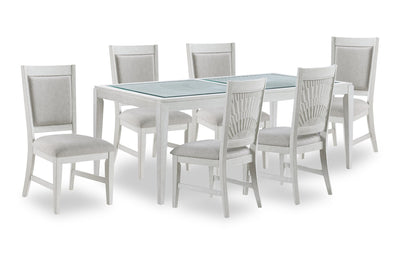Vida 7pc Dining Set with Table & 6 Chairs, 78"W - Sand | Ensemble de salle à manger Vida 7 pièces avec table de 78 po (L) et 6 chaises - sable