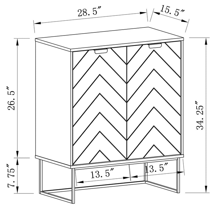 Lottie 28.5\" 2-Door Accent Cabinet - Glossy White