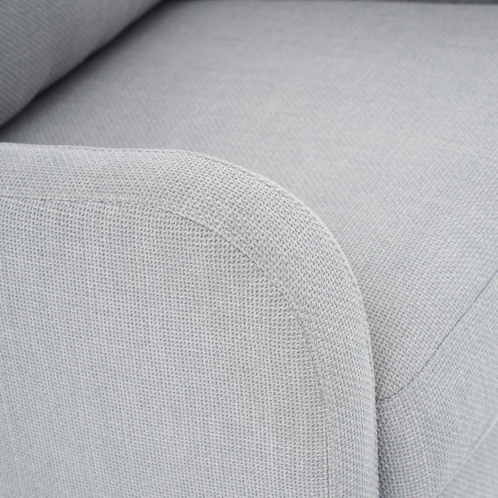 Ellie 29\" Linen-Look Fabric Swivel Glider Accent Chair with Wingback and Recessed Arms - Grey
