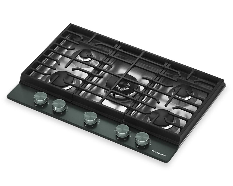 KitchenAid 30\" Gas-on-Metal Cooktop with Integrated Wok Grates – Juniper - KCGK530SJP