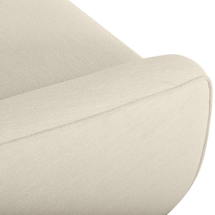 Rio 34.5\" Chenille Fabric Swivel Accent Chair - Ivory White