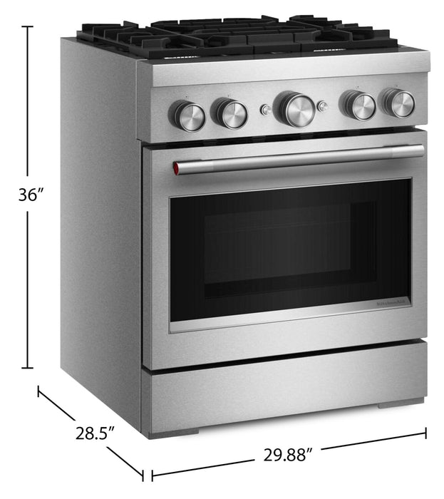 KitchenAid 4.1 Cu. Ft. Dual Fuel Range with No Preheat Air Fry Mode – Stainless Steel - KFDS930SSS\t