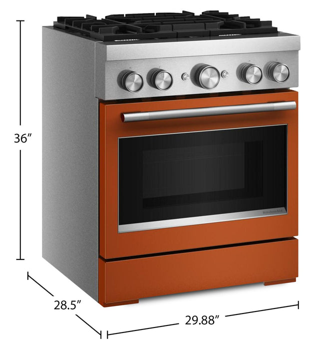 KitchenAid 4.1 Cu. Ft. Dual Fuel Range with No Preheat Air Fry Mode – Scorched Orange - KFDS930SSC