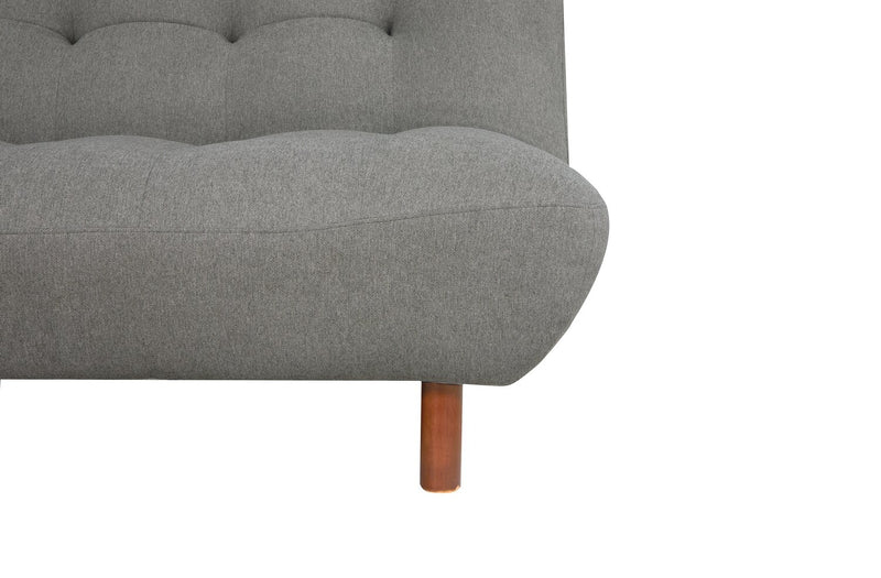Campus 76\" Fabric Klik Klak Futon with Tufting and Wood Legs - Grey