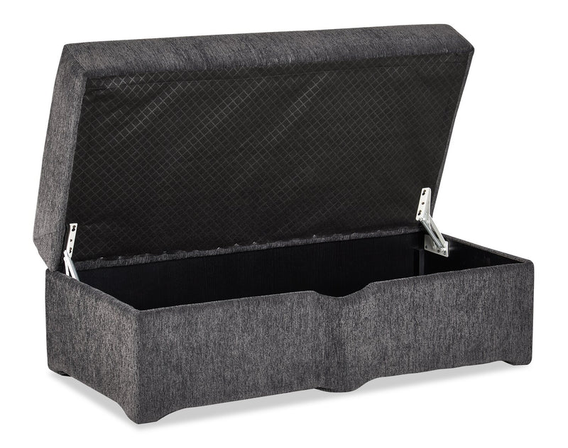 Made in Canada Morgan 48\" Chenille Fabric Storage Ottoman - Grey