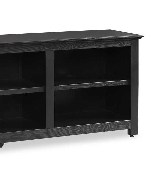 Stanley 70\" Pine TV Stand with Storage & Cable Management for TVs up to 80\"- Black