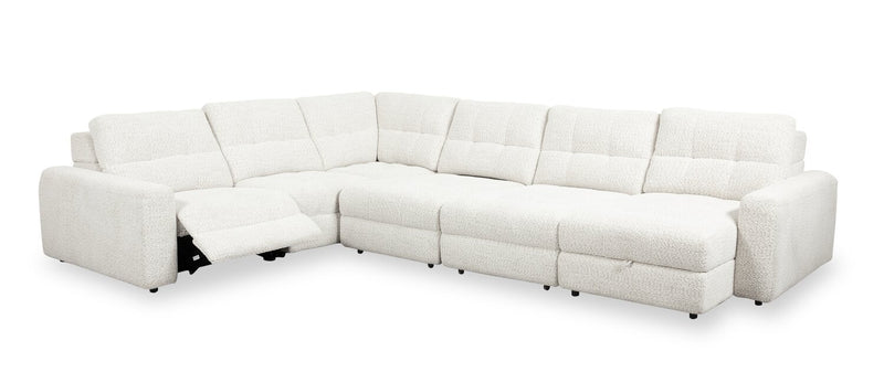 Scott Living Elevate Modular 6-Piece Right-Facing Chenille Fabric Power Reclining and Sliding Sectional - Beige
