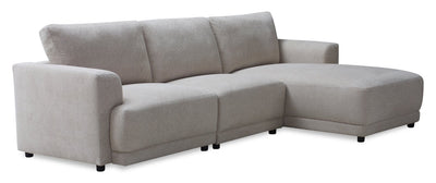 Voyage Modular 3-Piece Right-Facing Fabric Sectional with Removable Back Cushions – Taupe | Sofa sectionnel modulaire de droite Voyage 3 pièces en tissu avec coussins de dossier amovibles - taupe