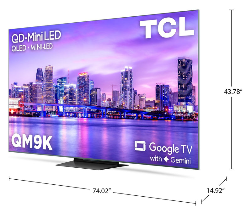 TCL 85\" QM9K QLED QD Mini-LED 4K UHD Smart Google TV (85QM9K)