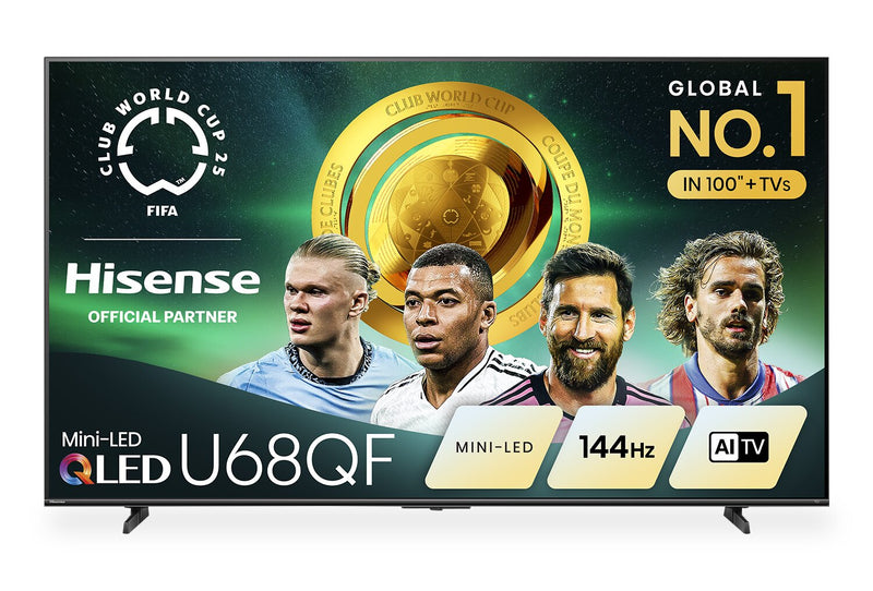 Téléviseur QLED à Mini DEL HISENSE U68QF UHD 4K de 65 po avec IA et Fire TV (65U68QF)