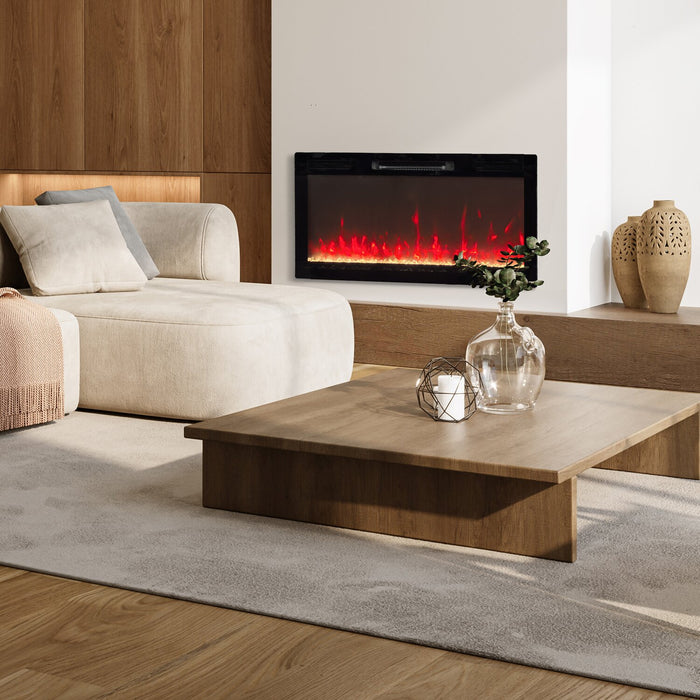 Mirage 36\" Modern Electric Fireplace - Black