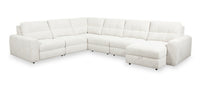 Scott Living Elevate Modular 6-Piece Right-Facing Chenille Fabric Power Reclining and Sliding Sectional - Beige 
