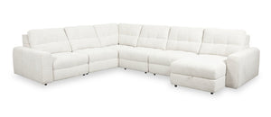 Scott Living Elevate Modular 6-Piece Right-Facing Chenille Fabric Power Reclining and Sliding Sectional - Beige