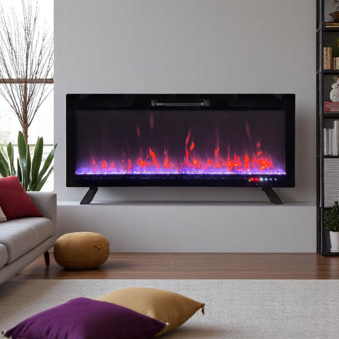Mirage 48\" Modern Electric Fireplace - Black