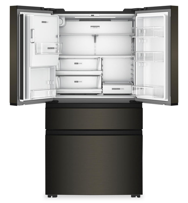 Whirlpool 36\" 22 Cu. Ft. True Counter Depth French Door Refrigerator – Black Stainless Steel - WRMC5036RV