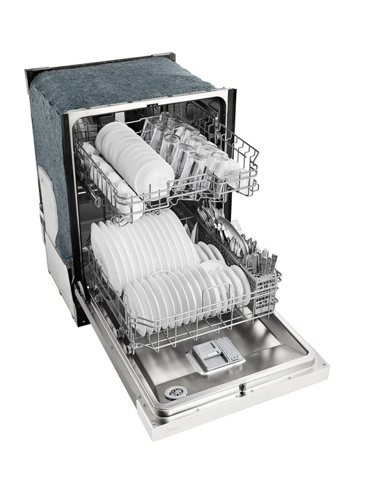 Midea 24\" Front-Control Dishwasher with Interior Light - MDF24P2BWW