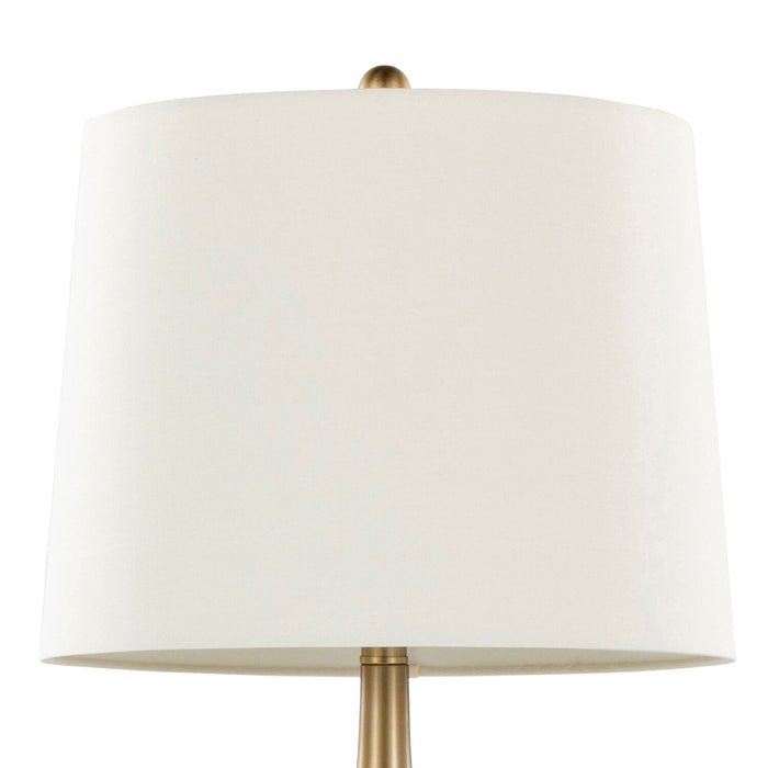 Cassie 29\" Metal Table Lamp with White Linen Shade - Gold