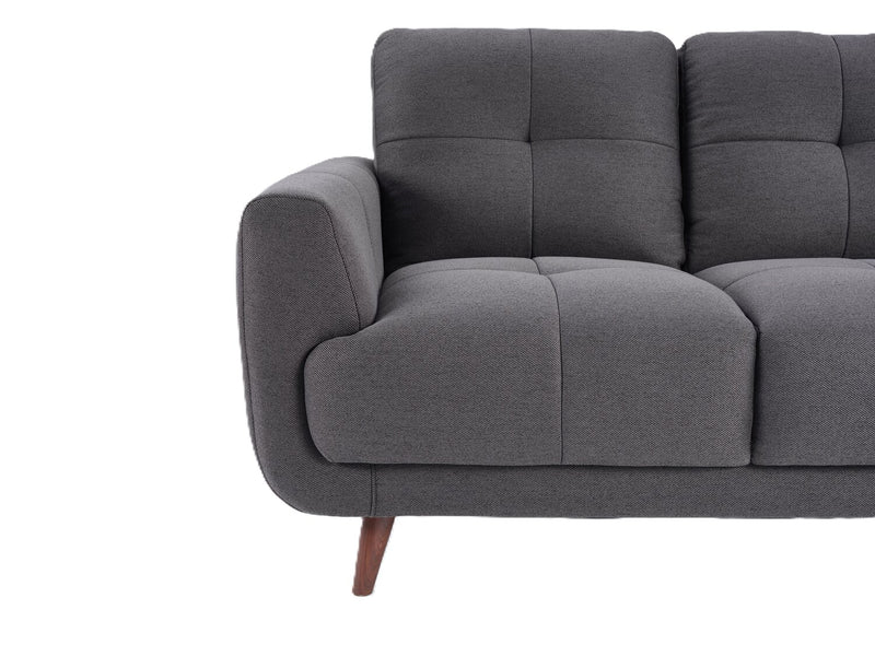 Brook 84\" Fabric Loveseat with Tufted Cushions – Charcoal