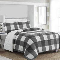 Henrick 3-Piece King Sherpa Comforter Set – Grey