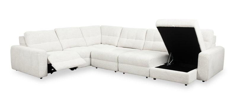 Scott Living Elevate Modular 6-Piece Right-Facing Chenille Fabric Power Reclining and Sliding Sectional - Beige