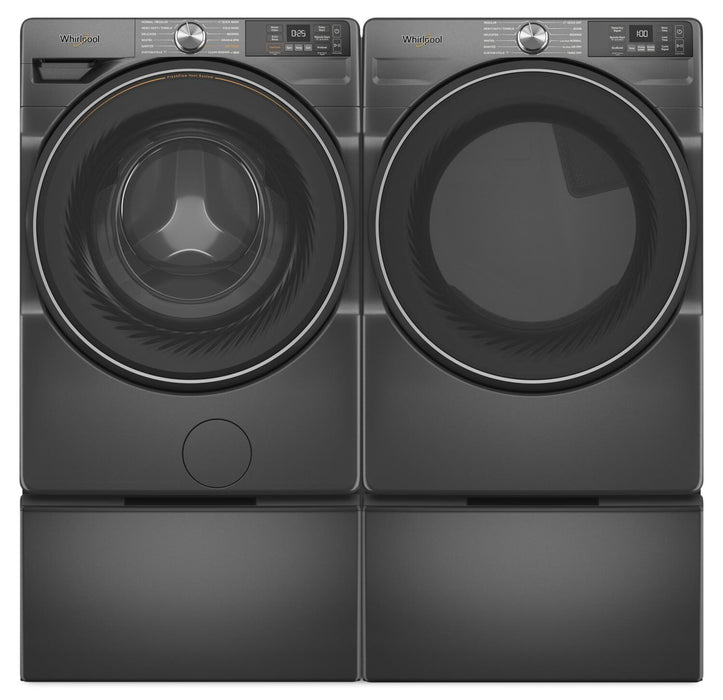 Whirlpool 5.2 Cu. Ft. Smart Front-Load Washer and 7.4 Cu. Ft. Gas Dryer - Volcano Black