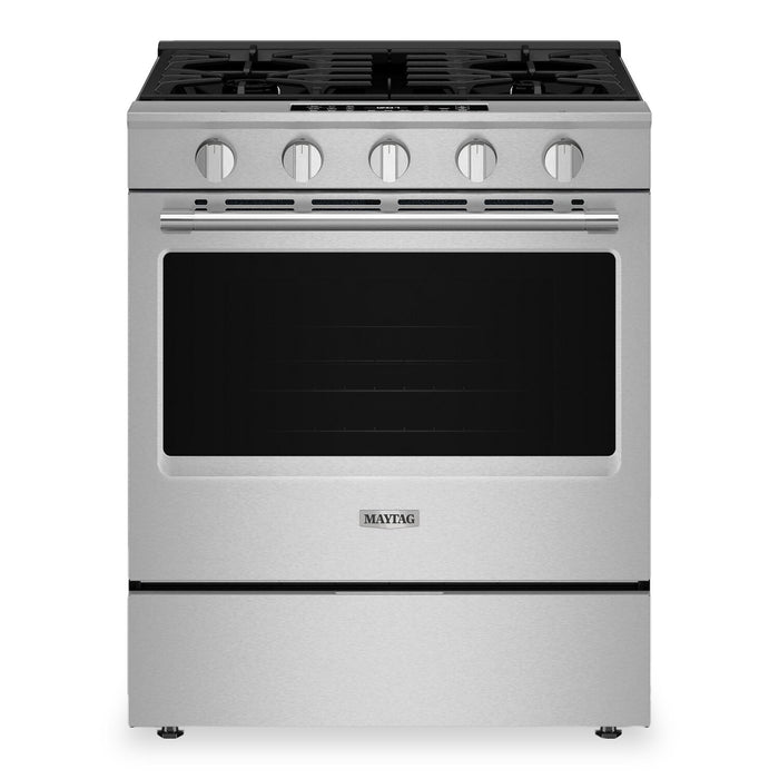 Maytag 30\" 5 Cu. Ft. Slide-In Gas Range with No Preheat Air Fry - Fingerprint Resistant Stainless Steel - MSGS7030SZ