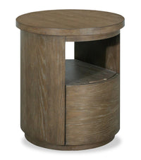 Eldon 22” Modern Round Solid Wood End Table with Storage - Porpoise 
