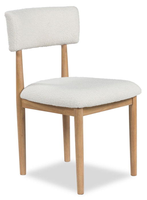 Jolie 5pc Dining Set with Table & 4 Chairs, Marble-Look Top, Melamine, 45\"W Round - White & Oak Brown