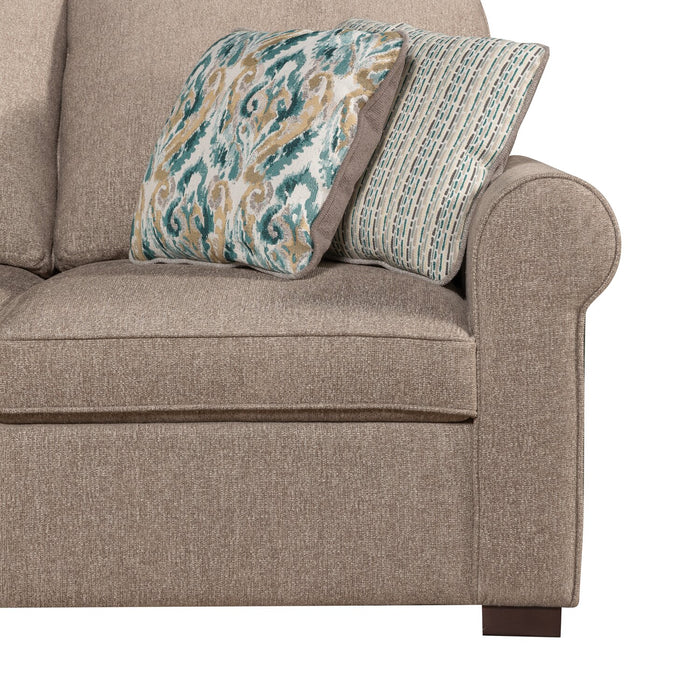 Scott Living Haven 4-Piece Left-Facing Chenille Fabric Sleeper Sectional with Storage Chaise - Taupe