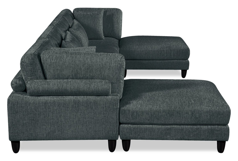 Lounge 6-Piece Chenille Armless Modular Sectional – Grey
