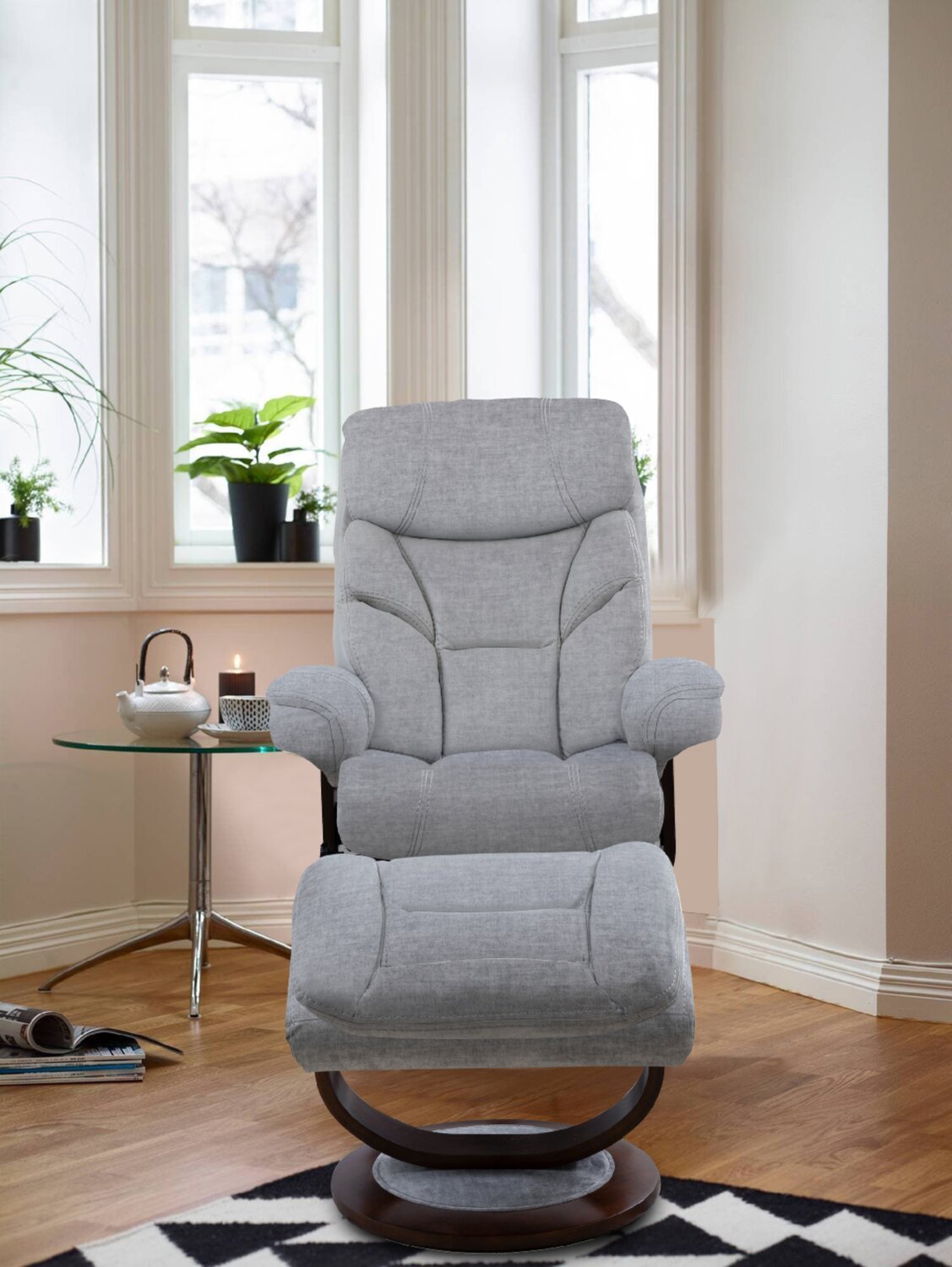Silver grey recliner chair discount